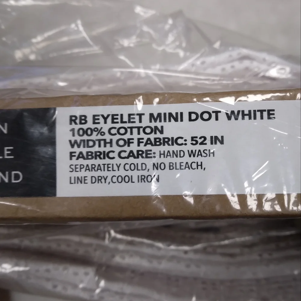 FABRIC Draper James White Eyelet Mini Dot, Sealed Bolt 8 Yds X 52 In